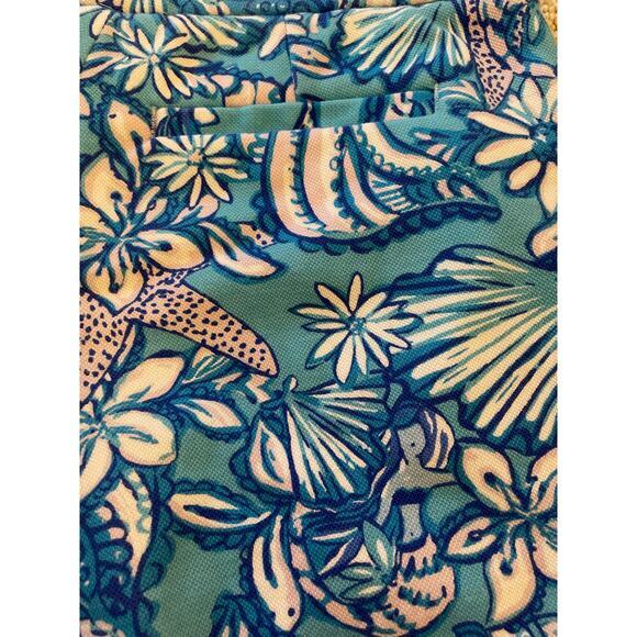 Lilly Pulitzer Women 2 Buttercup Knit Shorts Sound The Sirens Blue, White Flower - Picture 10 of 10